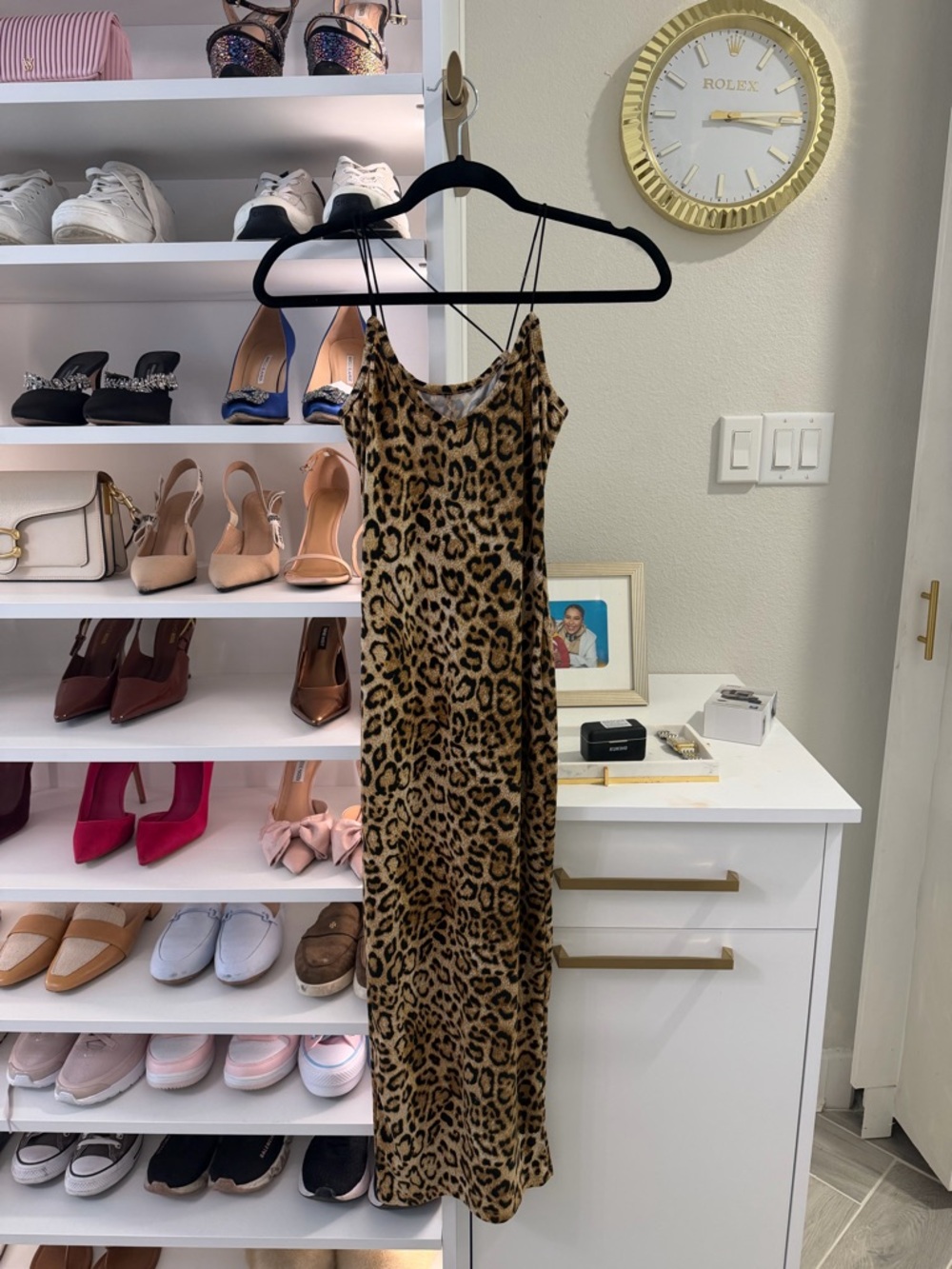 Leopard Print Slip Dress - Brown Animal Print